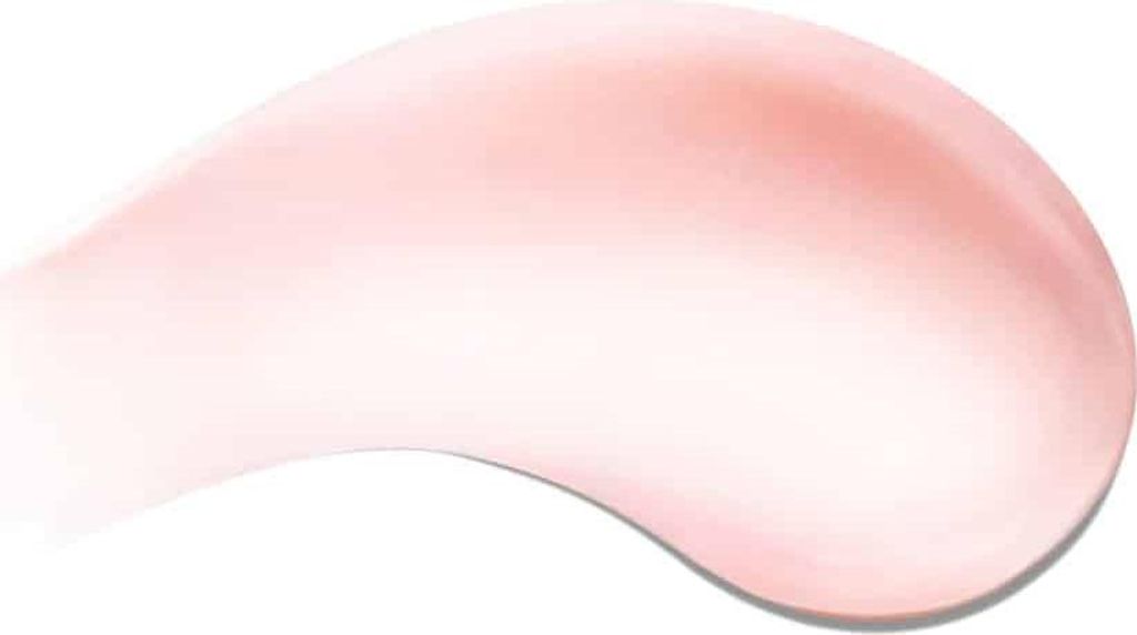 A swatch of pink cosmetic product.