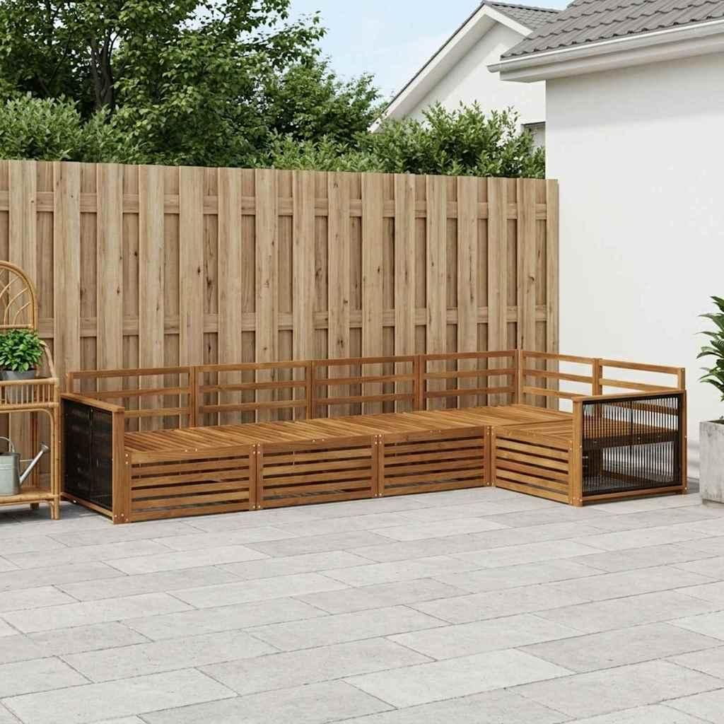 Möbel Outdoor-Sofagarnitur 5 pcs Natur Massivholz AkazieGartensofas - Gartensofas c1268
