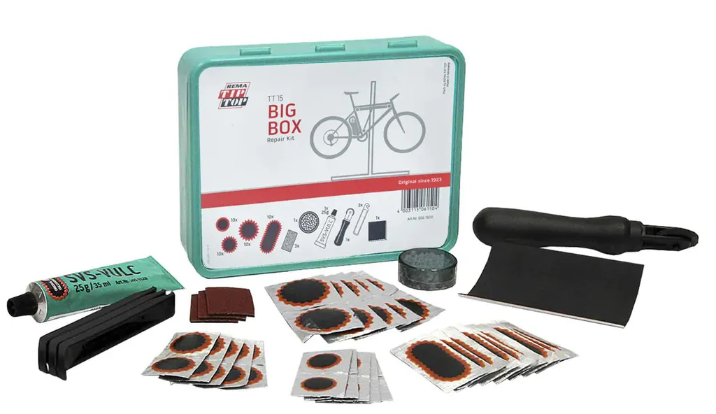 Kit réparation vélo Tip Top TT 15 boîte rouge compacte multifonction