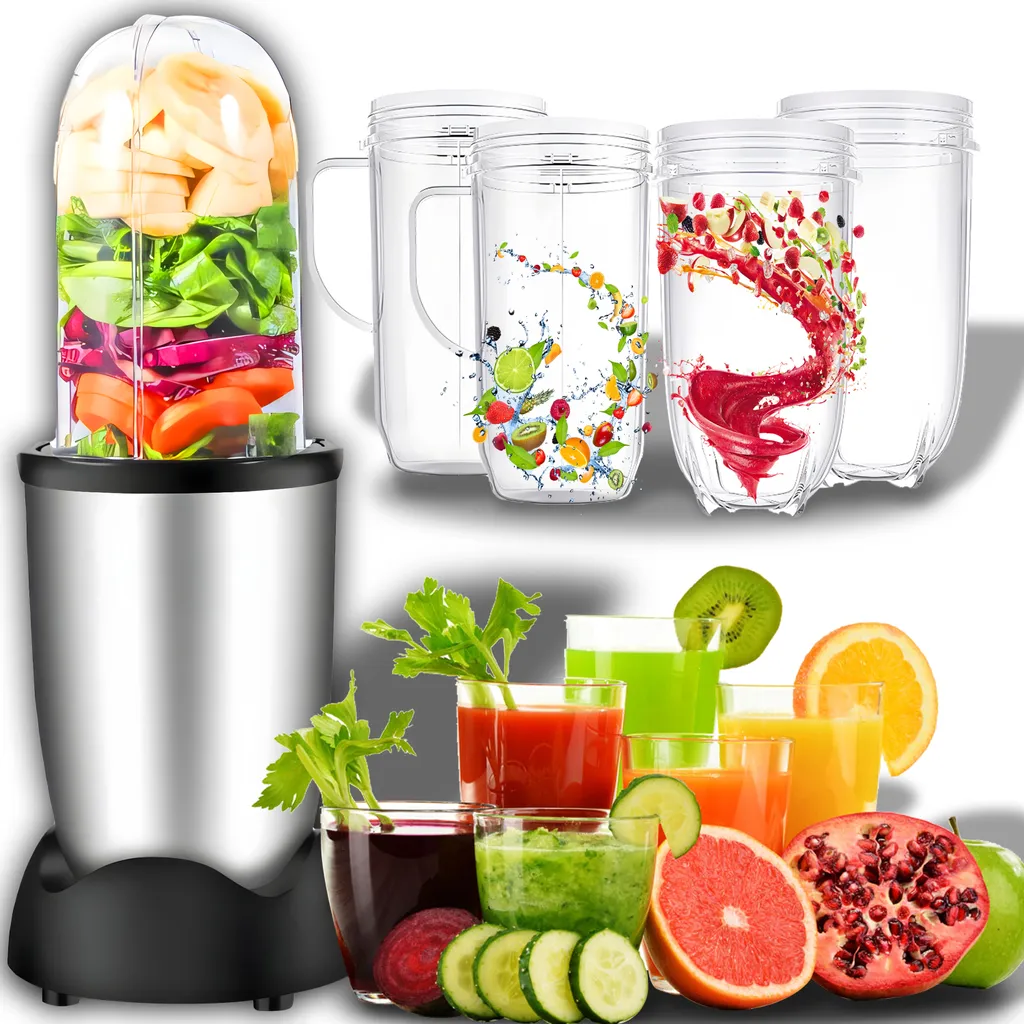 Blender Individuel Retoo pour Sportif - Mixeur de Voyage Argent 250W