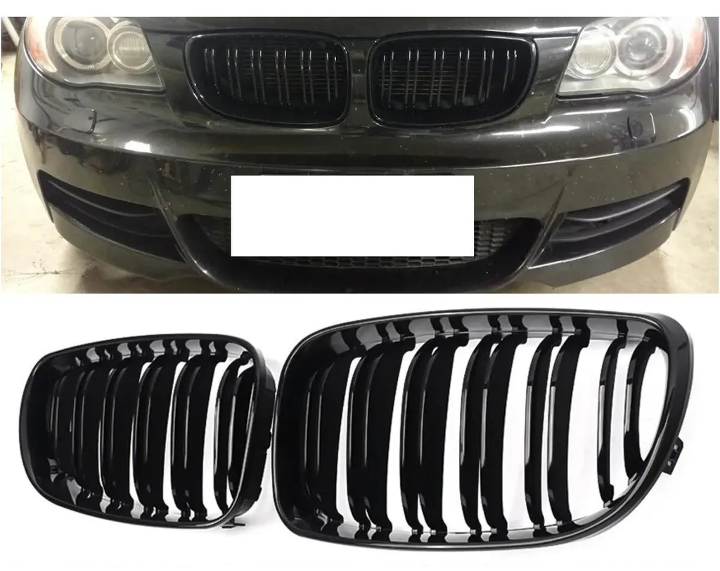 Calandre BMW Série 1 E81 E82 E87 E88 2008-2011 en ABS Noir Brillant Durable