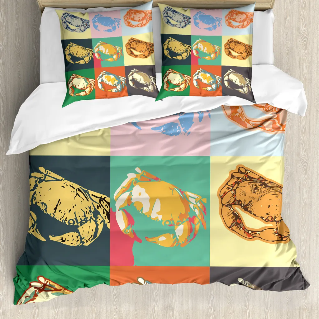 Set Copripiumino Matrimoniale Pop Art Granchi ABAKUHAUS Antiacaro