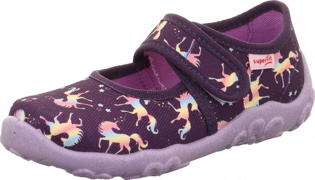 Superfit Mädchen Hausschuh Bonny 1-800283- Klett Regenbogen Einhorn Gr.23-38 EUR 34
