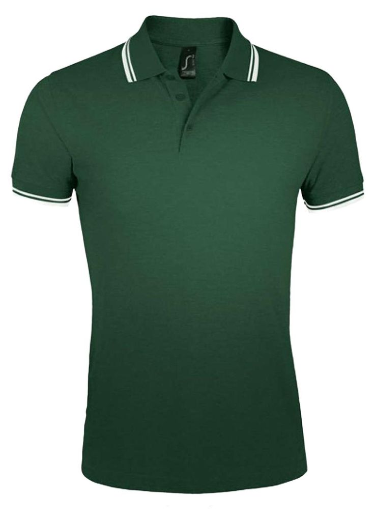SOLS - "Pasadena" Poloshirt für Herren LT1434 (3XL) (Tannengrün/Weiß)