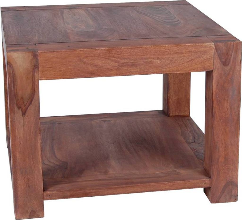 MiaMöbel Couchtisch Bagra 55x55 cm Modern Massivholz Teak Braun