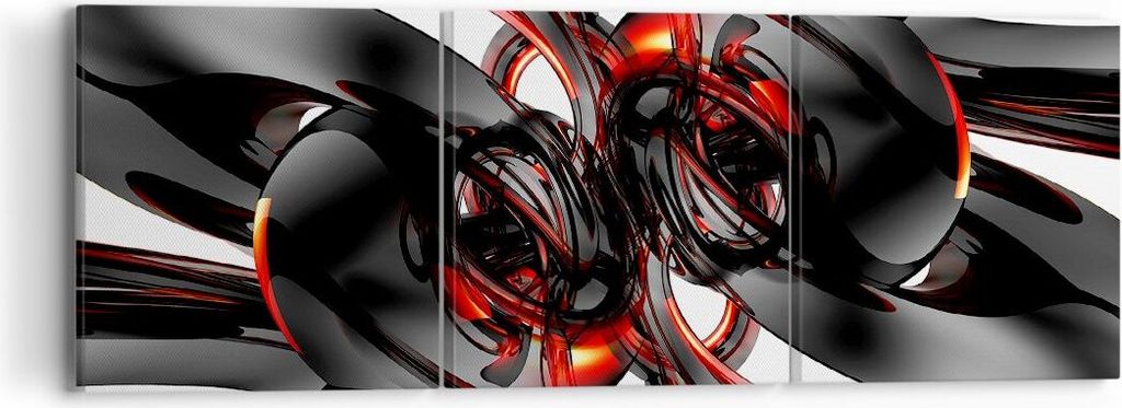 Bild auf Leinwand - Leinwandbild - Abstrakt Ring Glas Komposition - 90x30cm - Wand Bild - Wanddeko - Leinwanddruck - Bilder - Kunstdruck - Wanddeko...