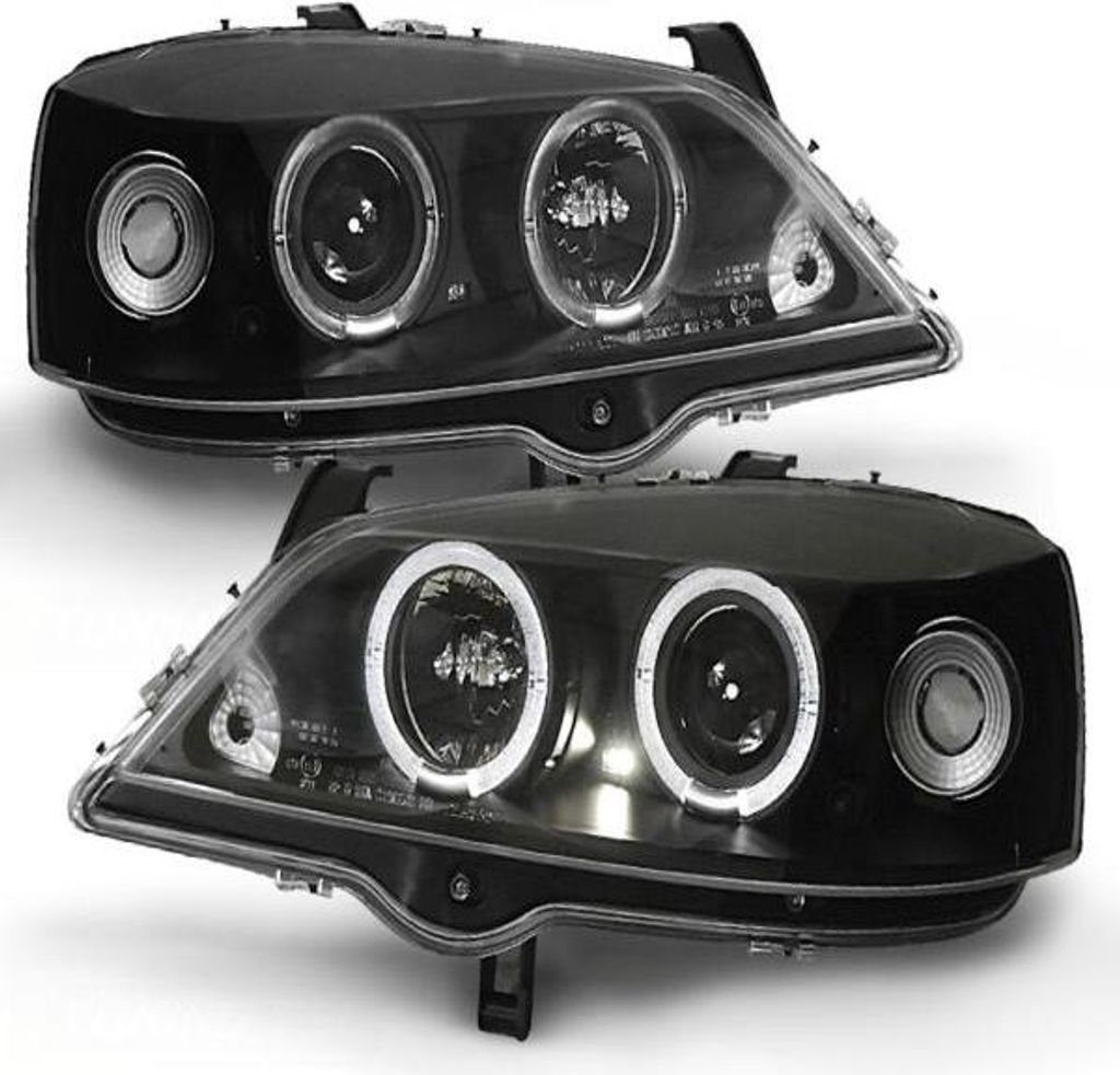 Scheinwerfer Angel Eyes passend für Opel Astra G Bj. 98-05 Schwarz