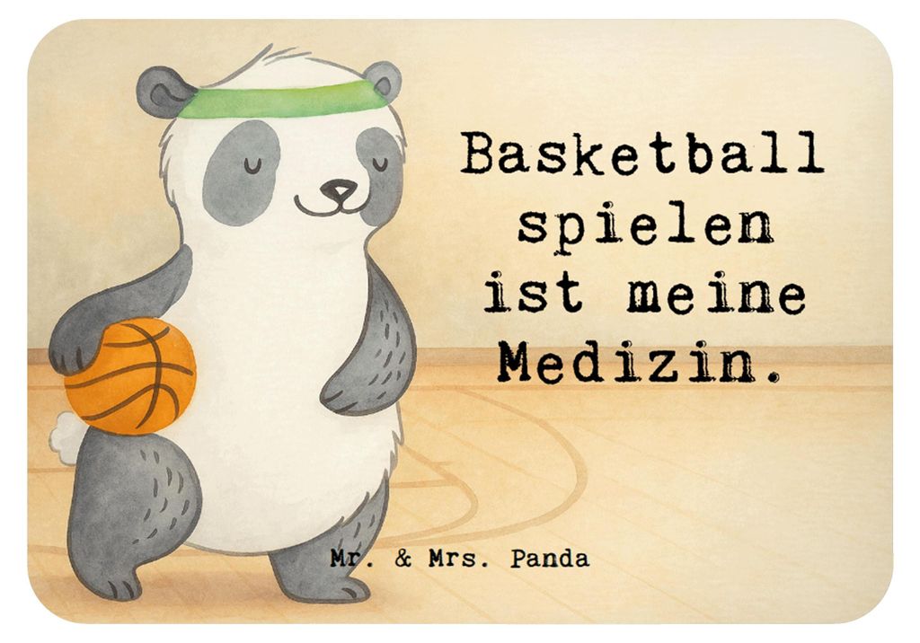 Mr. & Mrs. Panda magnet Panda Basketball Design - Weiß - Geschenk, zettelhalter, wandmagnet, whiteboardmagnet, Basketballplatz, Verein, Pinnwandma...