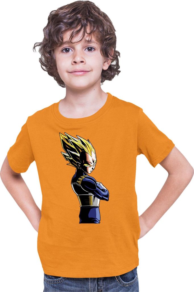 Kinder T-Shirt Dragon Anime Manga Ball Z Vegeta 04, 5-6 Jahr - 116 / Orange