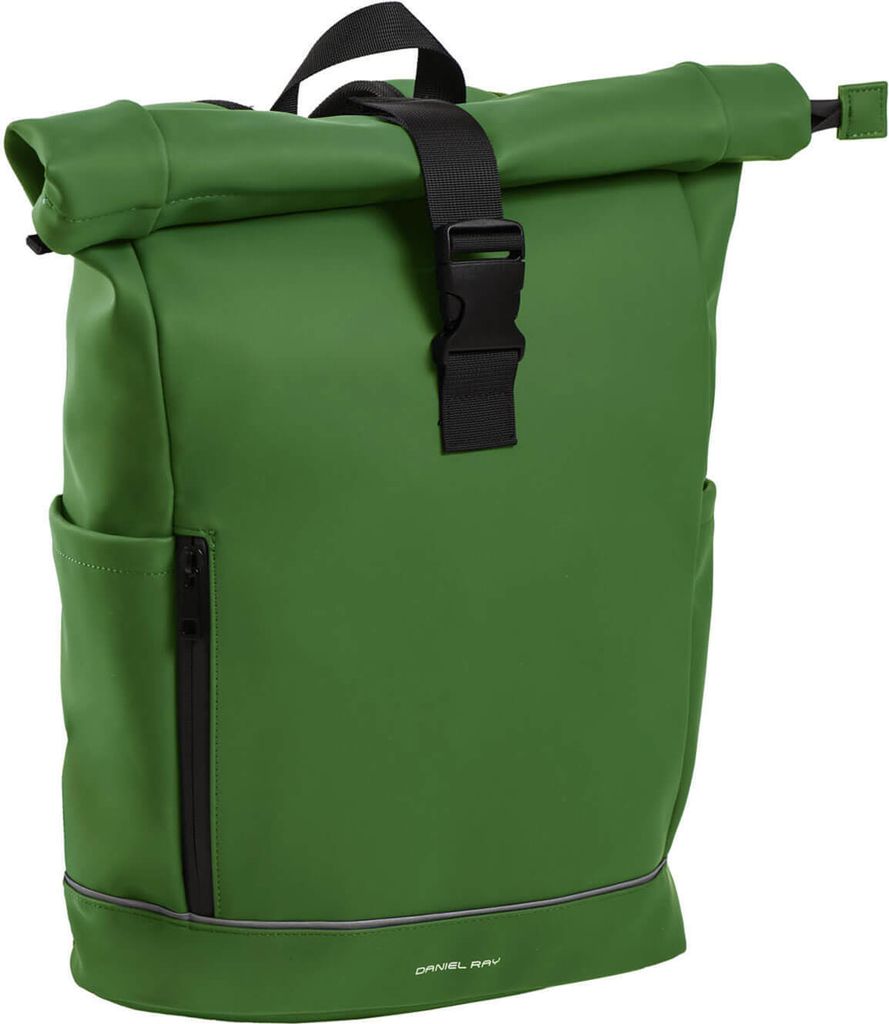 Daniel Ray Rolltop-Rucksack Laptoprucksack Highlands mit gepolstertem Rücken - PolyurethanRollrucksack Fahrradrucksack mit Laptopfach in Apple Green