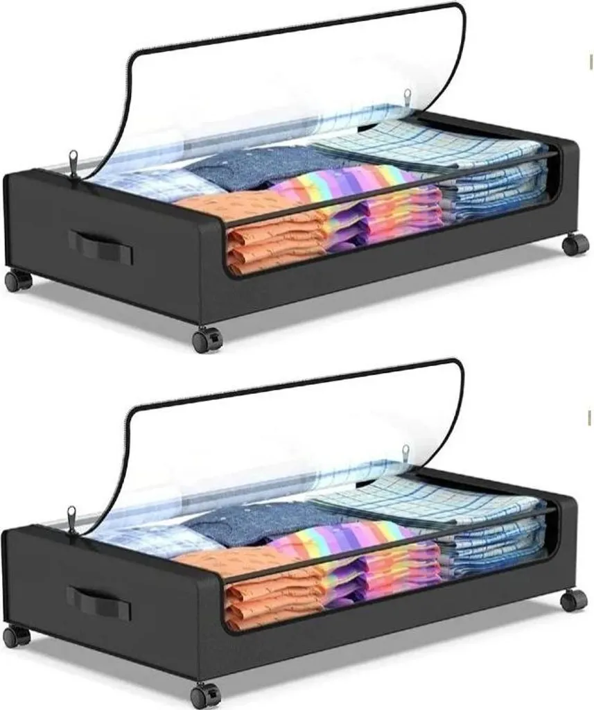Rangement sous lit grande capacité étanche à la poussière - Lot de 2