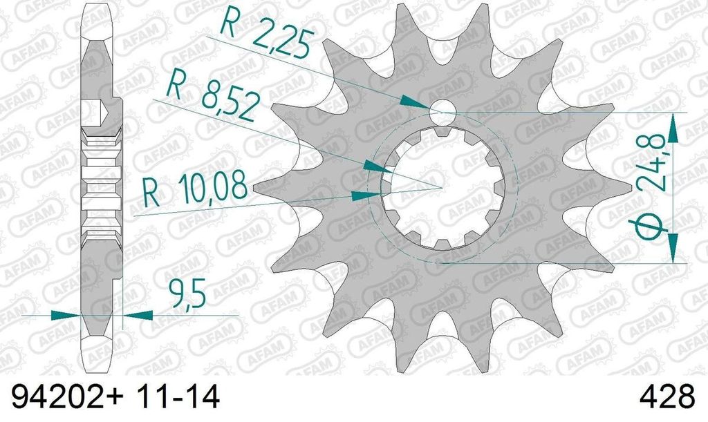 AFAM vorne 94202+14 Kettenritzel