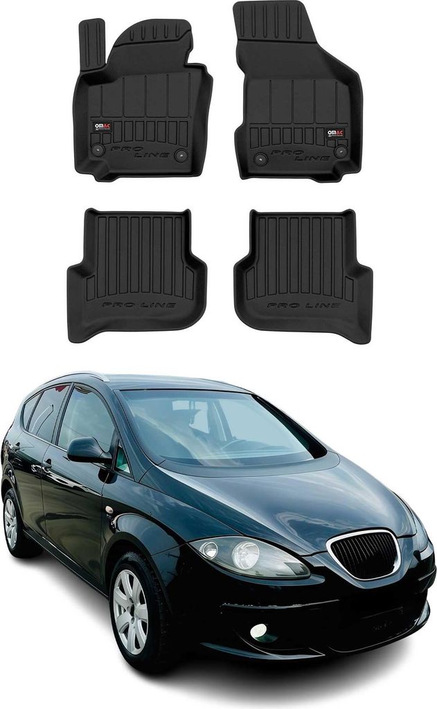 OMAC Gummi Fußmatten für Seat Altea 2004-2015 Premium TPE Automatten Schwarz 4x