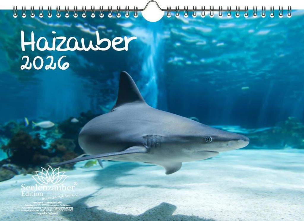 Haizauber DIN A4 Kalender für 2026 Hai - Seelenzauber