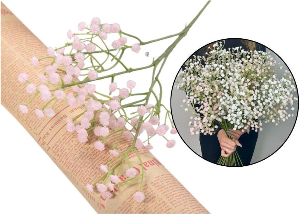 Zweig - Kunstgips 60 cm, hellrosa