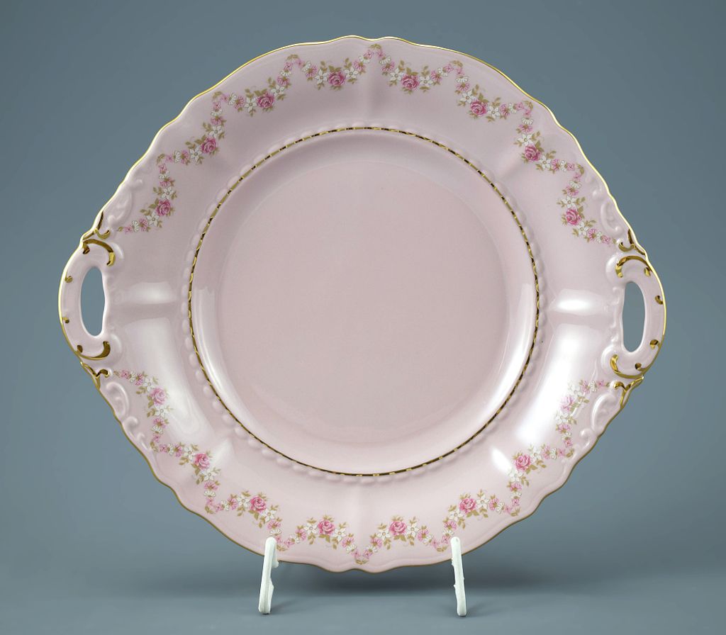 Sonata, koláčový tanier, 27 cm, ružový porcelán, kvety, Obrázok produktu 