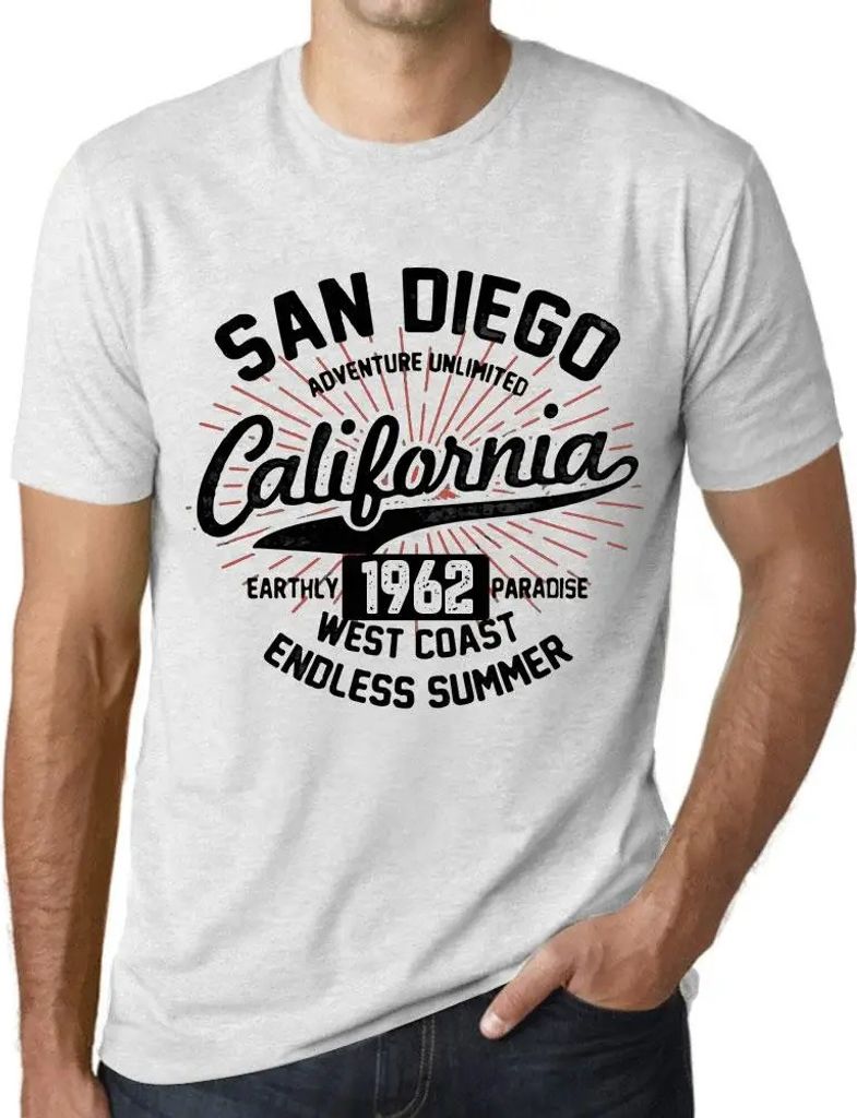 Herren Grafik T-Shirt San Diego Kalifornien endloser Sommer 1962 – San Diego California Endless Summer 1962 – Geschenk 62. Geburtstag Jahrestag 62