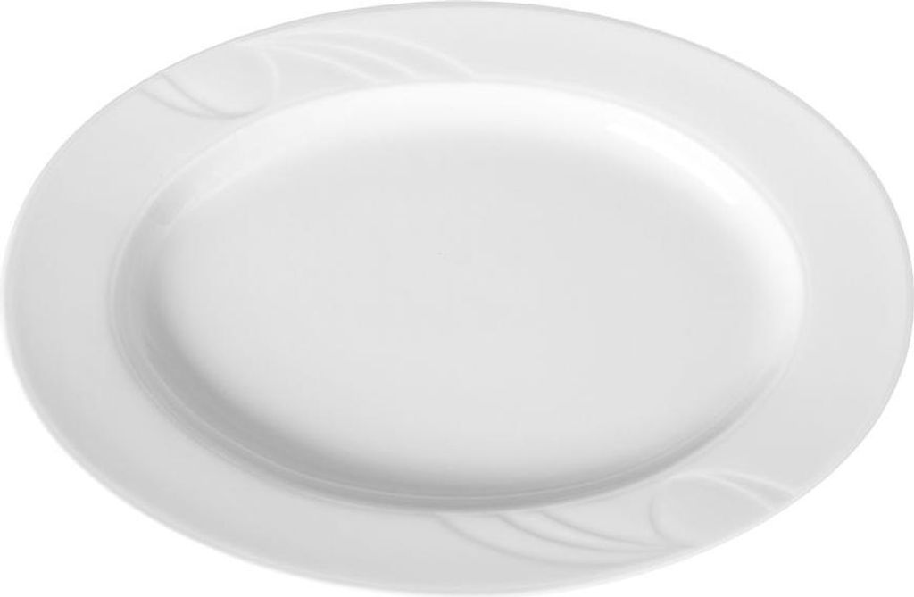 6x Platte, oval, Karizma, weiß, Hotel Porzellan, 34 x23,5 cm