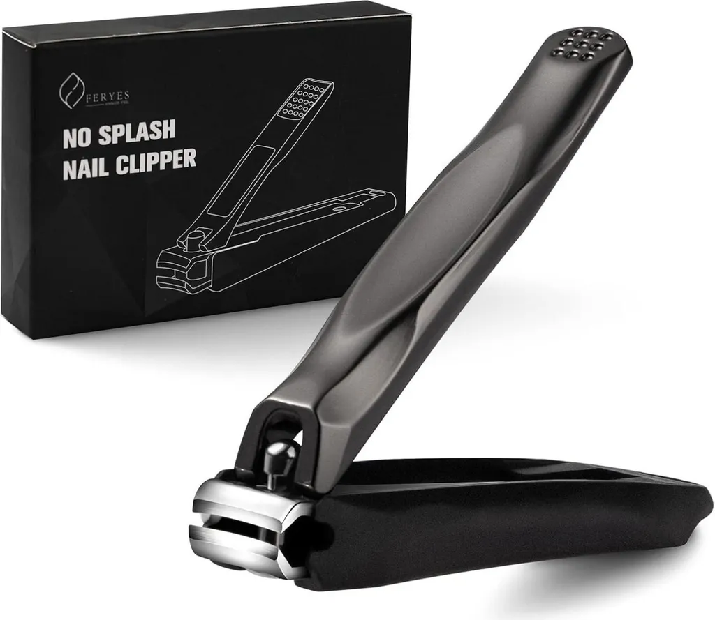 FERYES Tagliaunghie Professionale Acciaio Inox con Raccoglitore e Lima