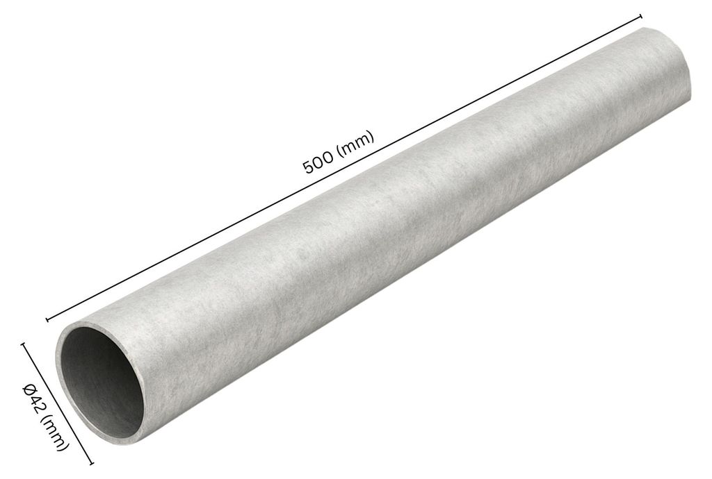 GeZu Impex Stahlrohr Ø 42mm x 500 mm Feuerverzinkt Handlauf Rohr für Möbel