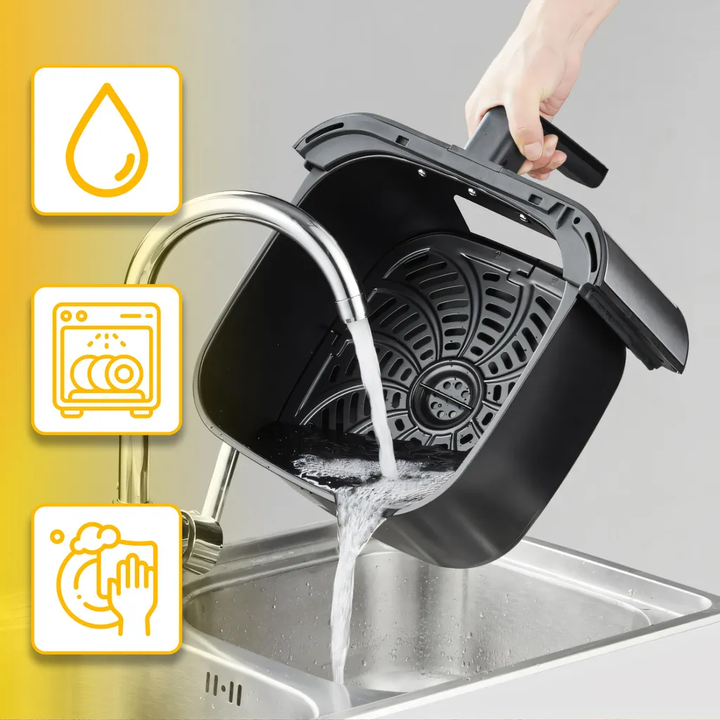 Friteuse à air chaud 12 programmes 8L avec écran LED tactile et vitre