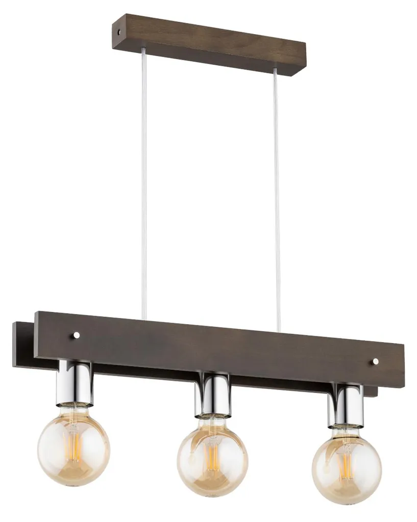 Suspension Table à Manger Bois Foncé BINGO 3 Lampes pour Intérieur