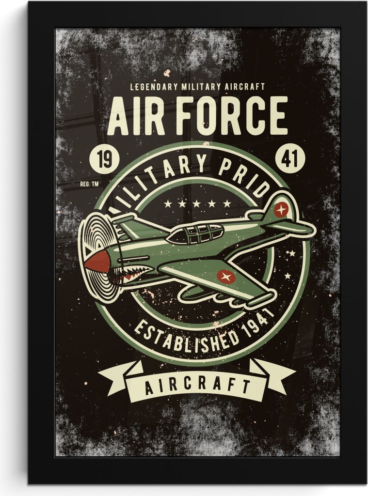 MuchoWow MuchoWow Gerahmtes Poster Mancave - Flugzeug - Retro - Zitat 20x30 cm - Poster mit zchwarzem Bilderrahmen - Drucken - Bilder Poster im...