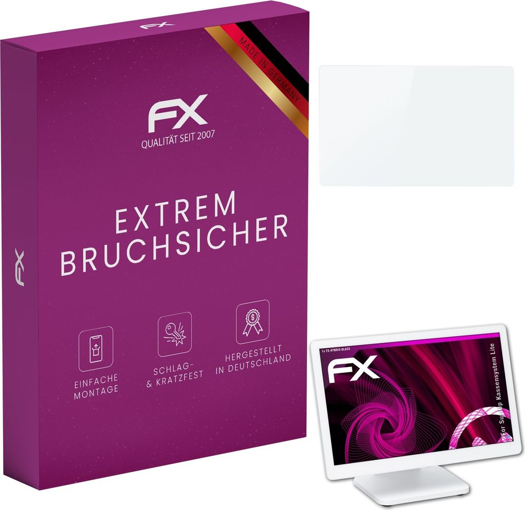 atFoliX FX-Hybrid-Glass Displayfolie kompatibel mit SumUp Kassensystem Lite Glasfolie