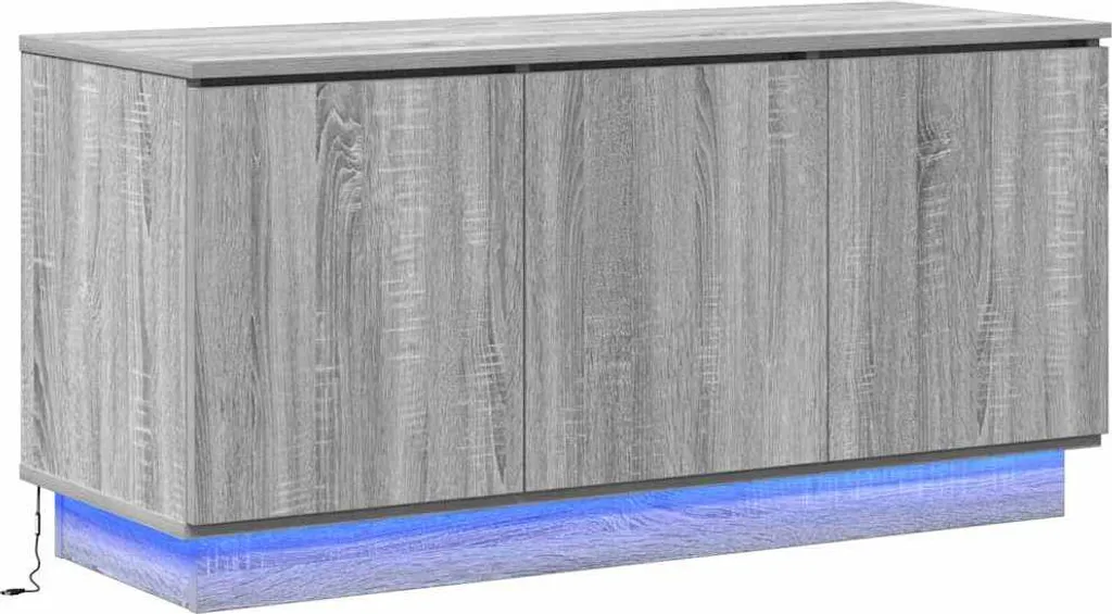 Mobile porta TV vidaXL 100x38x49 cm Grigio Sonoma - Luci LED Incluse