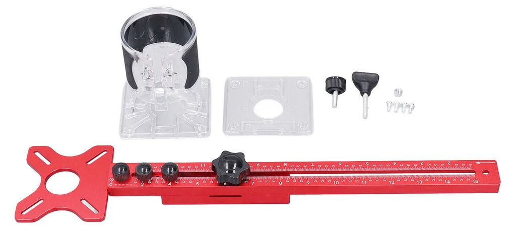 Oberfräsen-Fräsnut-Halterung, 4-in-1-Schrank-Hardware-Vorrichtung, Kreis-Schneideführung, verstellbares Holzbearbeitungswerkzeug, 445 mm L