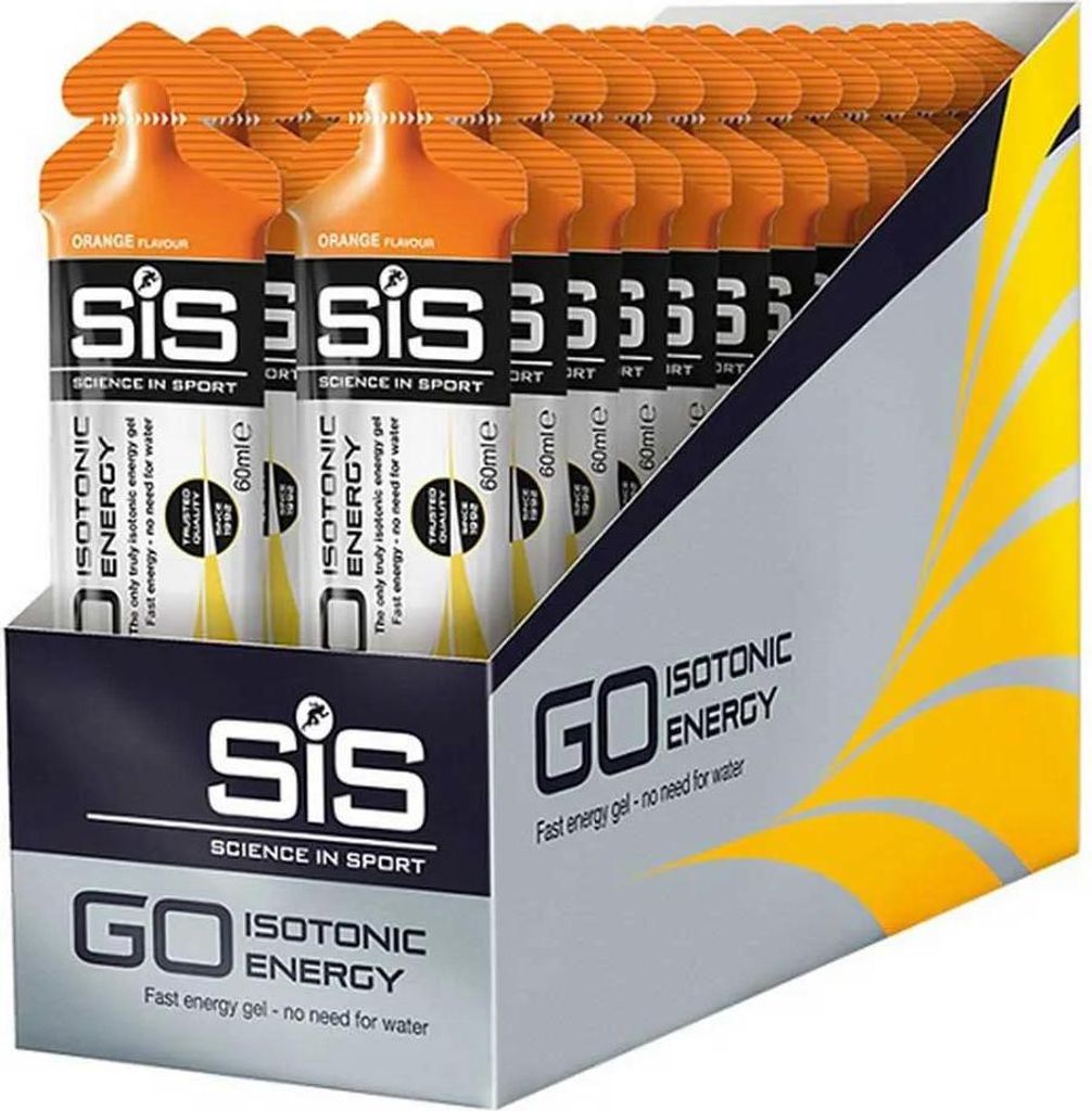 SIS GO Isotonic Energy Gels (30x60ml) Orange - Energie & Produktbild 