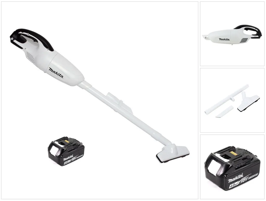 Nettoyage facile avec l'aspirateur sans fil Makita 18V blanc et batterie