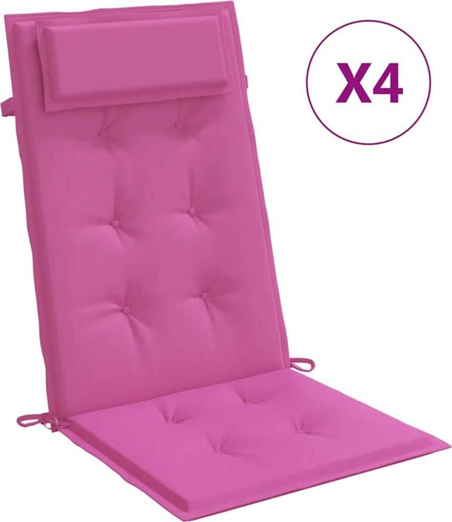 vidaXL Hochlehner-Auflagen 4 Stk. Rosa Oxford-Gewebe