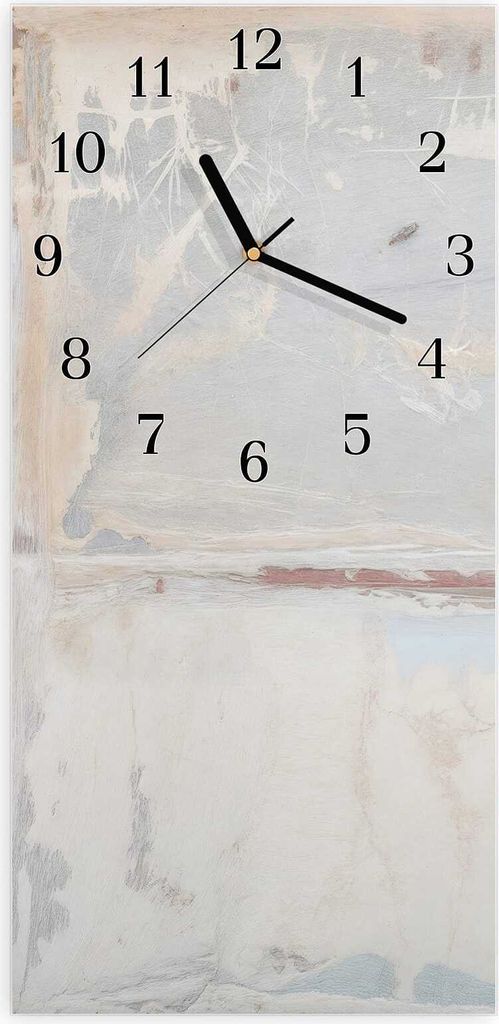 Wanduhr aus Glas mit Motiv Zarte Strukturen- 30 x 60 cm - inkl. Aufhängesystem