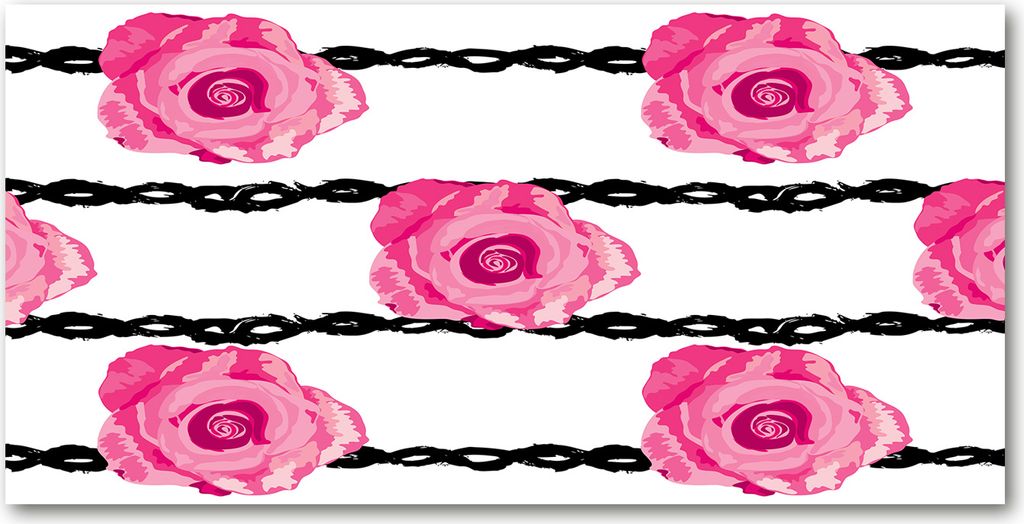 Tulup Glas-Bild - 100x50 -Wandkunst - Wandbild hinter gehärtetem Sicherheitsglas - Blumen & Pflanzen - Rosen - Rosa