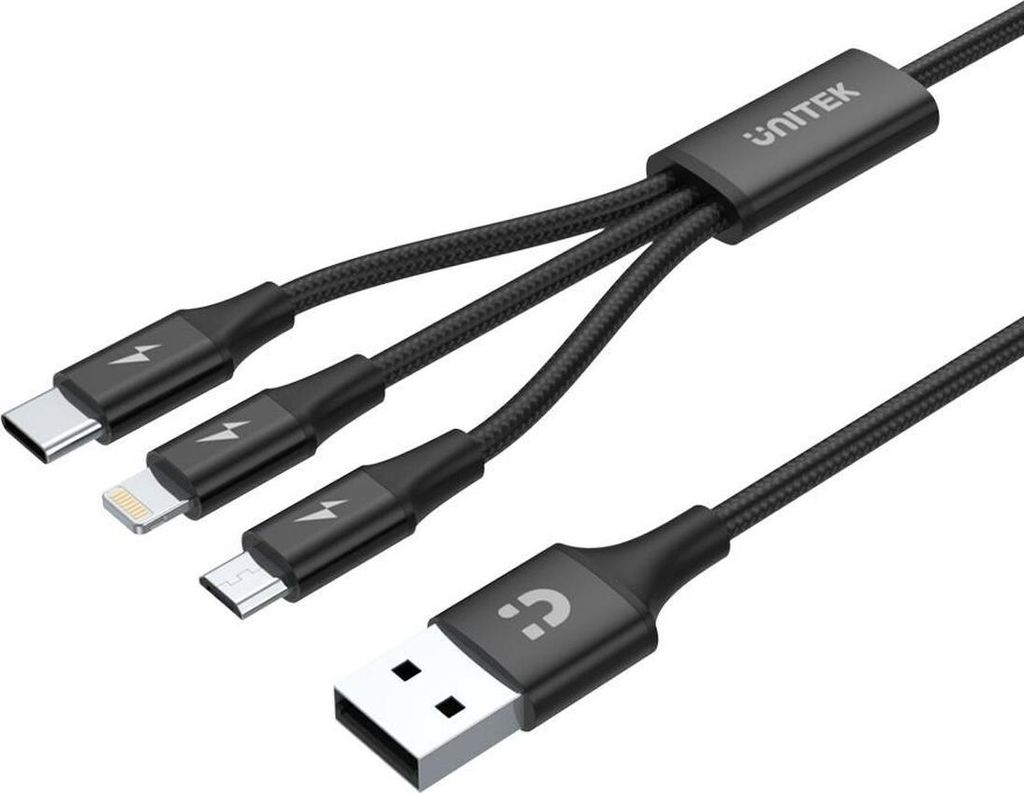 Unitek 3-in-1-USB-Kabel – USB-C, Lightning, Micro-USB