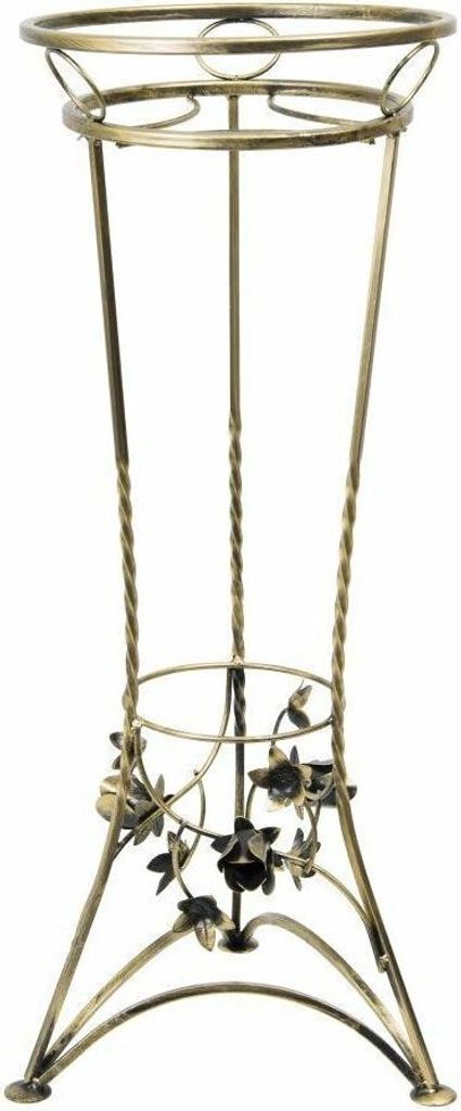 HowHomely Antik Pflanzenständer, Blumenhocker aus Metall Gold 72 cm Höhe - Blumenständer für Balkon Garten Terrasse