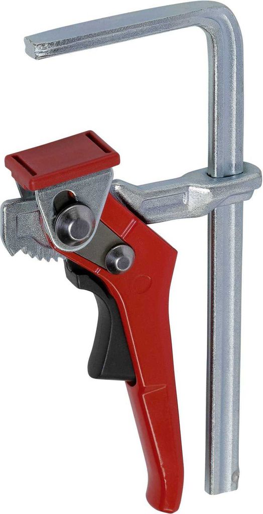 A close-up studio shot of a Bessey GTRH table clamp against a white background.