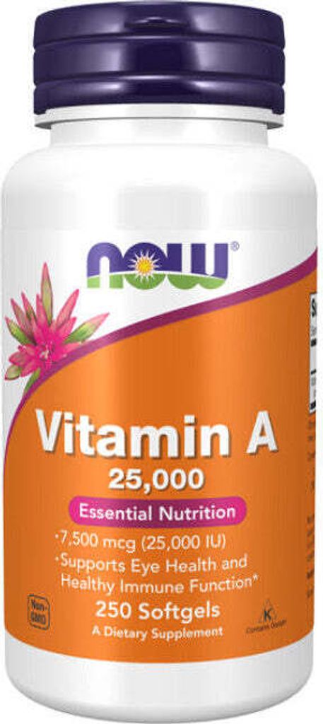 Vitamin A 25000 IU 250 Weichkapseln Now Foods Produktbild 