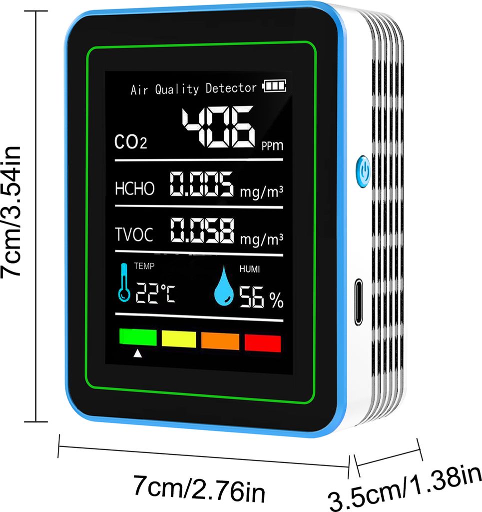 monitor kvality vzduchu v místnosti 5 v 1, přenosný Obrázek produktu 2