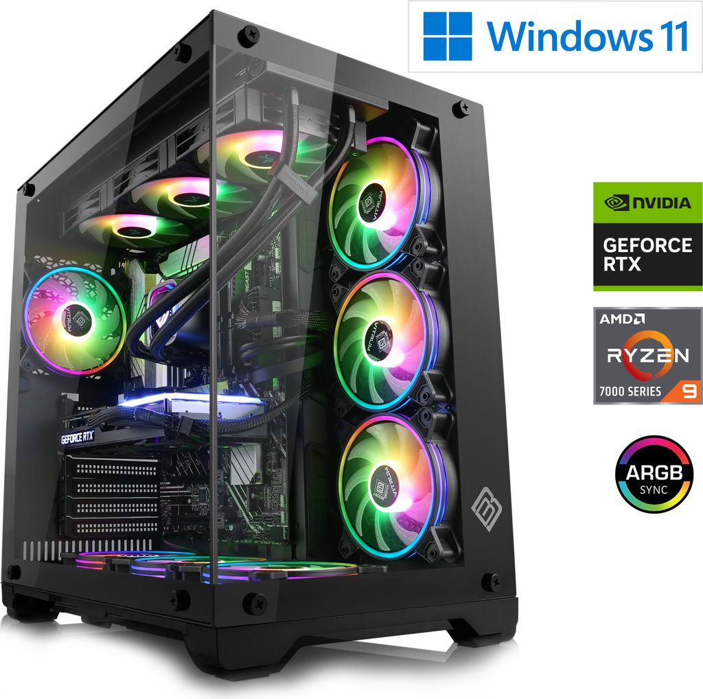 Gaming PC, AMD Ryzen 9 7900X, 4700 MHz, GeForce RTX 4070 Produktbild 1