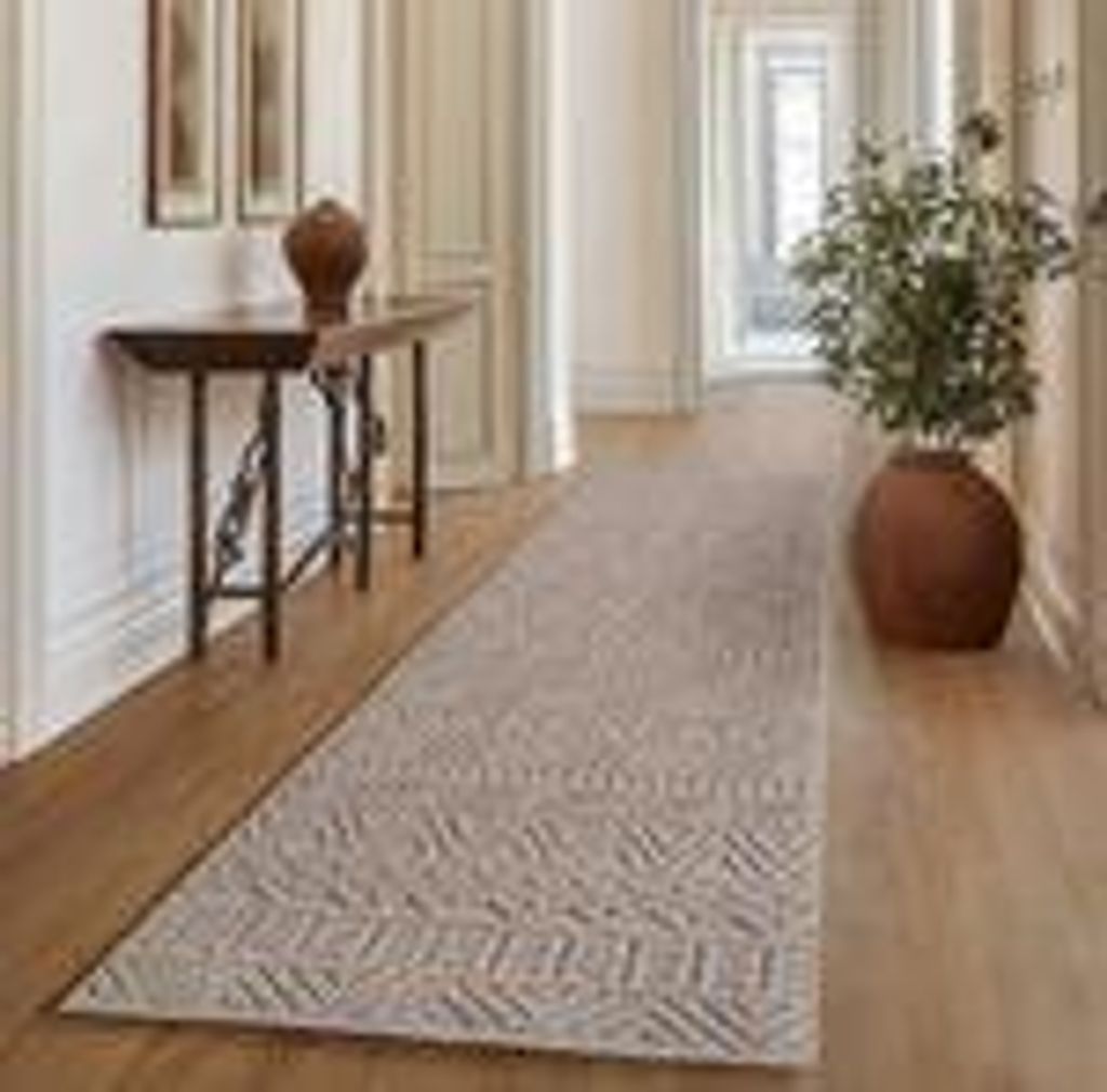 Bouclé Teppich für Wohnzimmer Schlafzimmer Büro weich pflegeleicht strapazierfähig vielseitig kombinierbar , Größe : 80 x 250 cm , Farbe : Be...