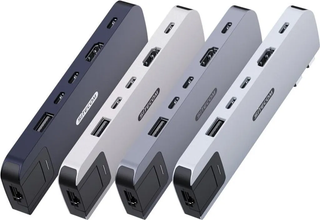Adaptateur Multiport 6-en-2 MacBook Air M3 Sitecom AC-2001 Bleu