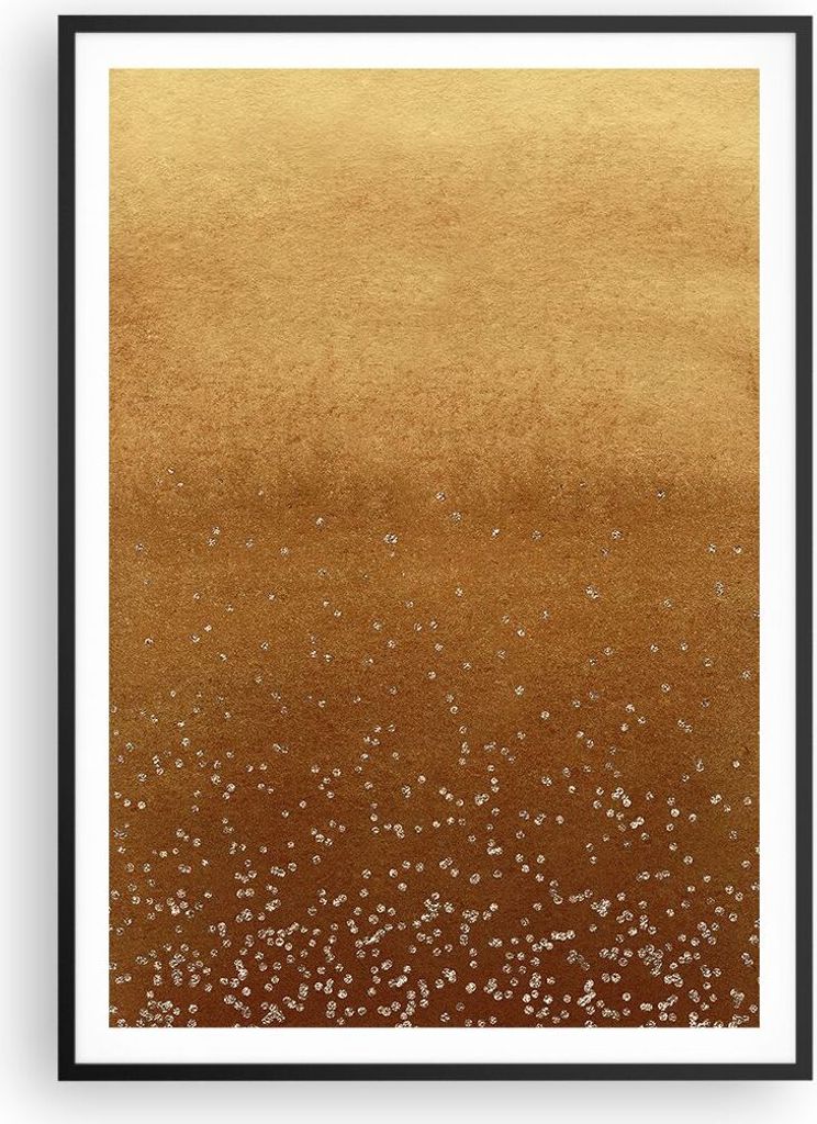 Gerahmtes Poster - Schwarzer Rahmen - Abstraktion Bier Gelb - 70x100 cm - Wand Bild - Wanddeko - Wandbilder - Wandposter - Bilderrahmen - Bilder - ...