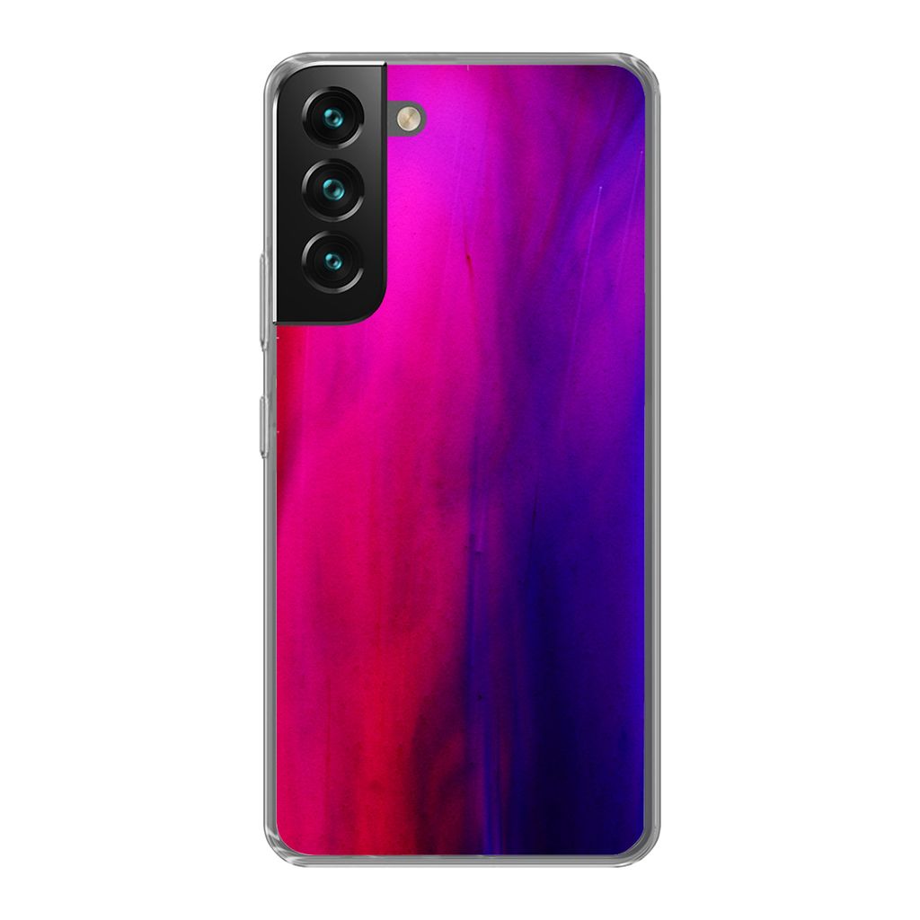 MuchoWow Handyhülle Schutzhülle Hülle für Samsung Galaxy S22 Plus Färben - Rosa - Lila - Abstrakt Silikon Softcase Handy Hülle - Schutzabde...