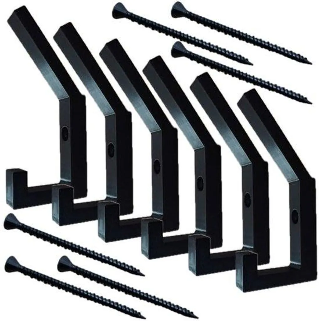 Grands crochets de montage noir mat pour panneaux acoustiques (10 pcs)