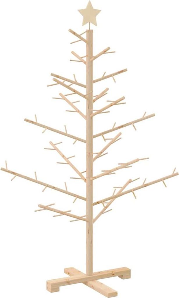 "2026"Cloris Holz Weihnachtsbaum mit Ständer Natur 125cm Massivholz Kiefer - Künstliche Weihnachtsbäume eleganten242065