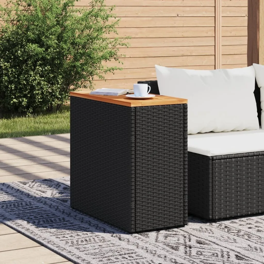 Table d'appoint jardin bois noir - Solution compacte 58x27,5x55 cm
