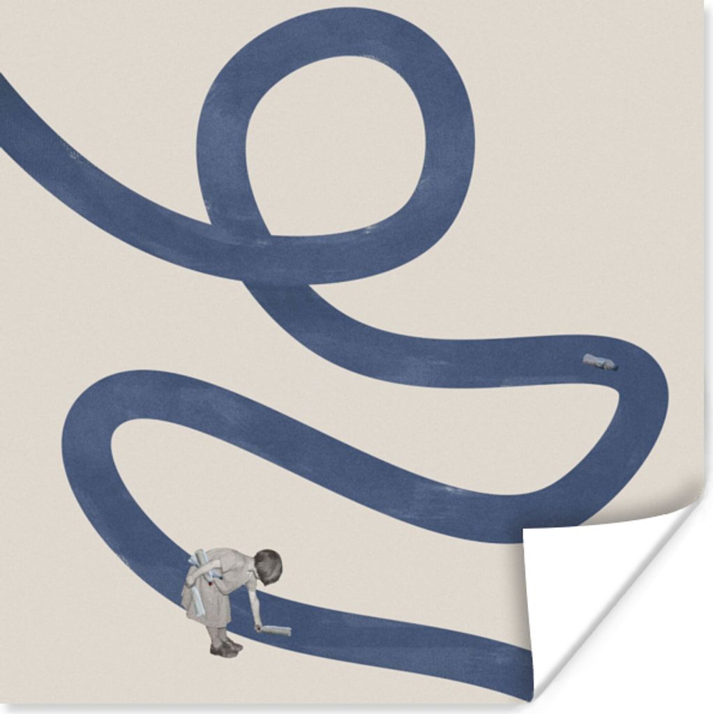 MuchoWow Poster Mädchen - Recyceln - Vintage 100x100 cm - Babyzimmer