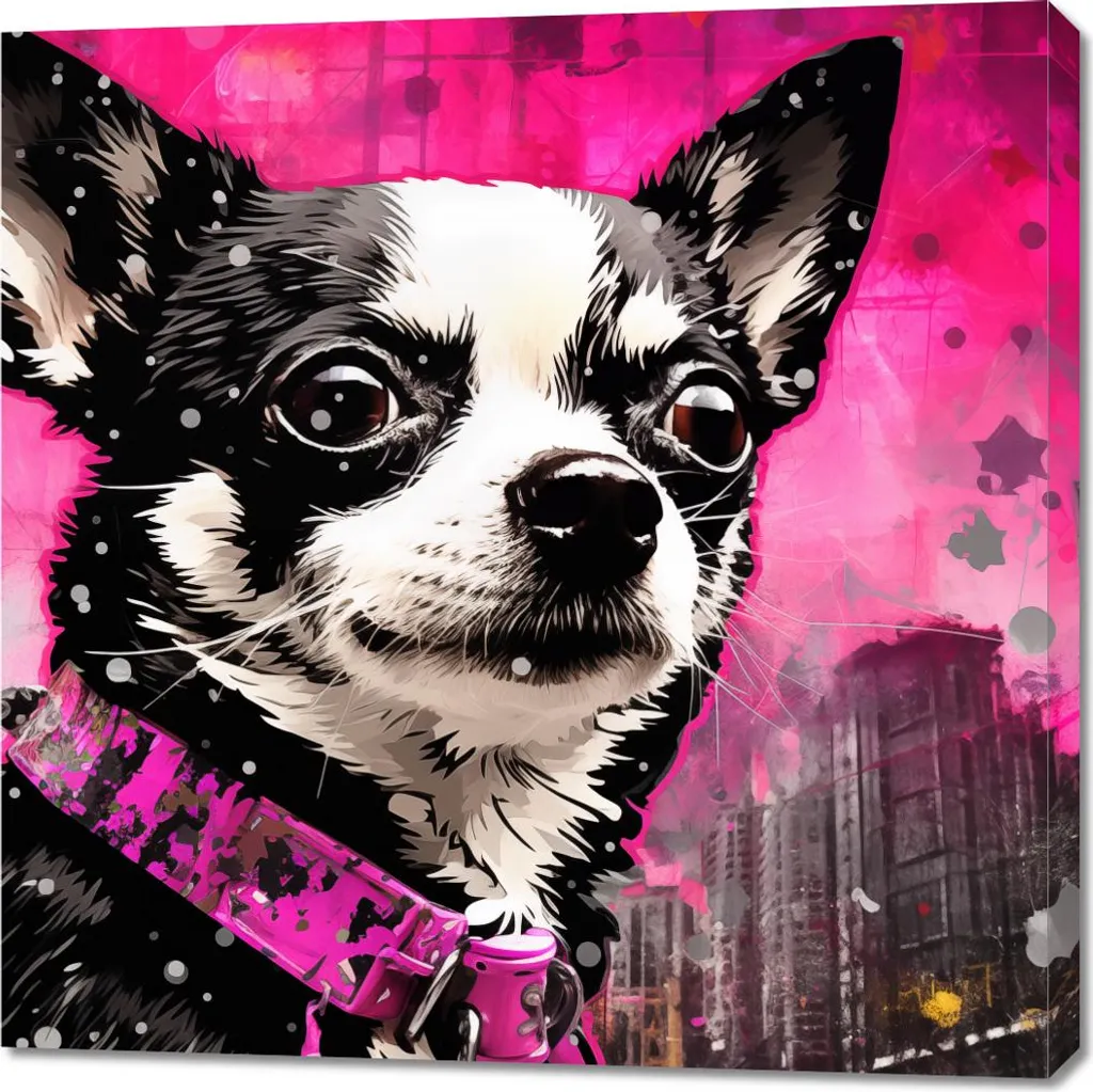 Décoration murale 90x90 cm Petit chien à la grande âme pour salon